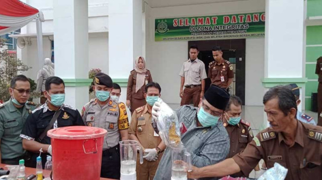 Sabu Diblender di Kejaksaan Merangin