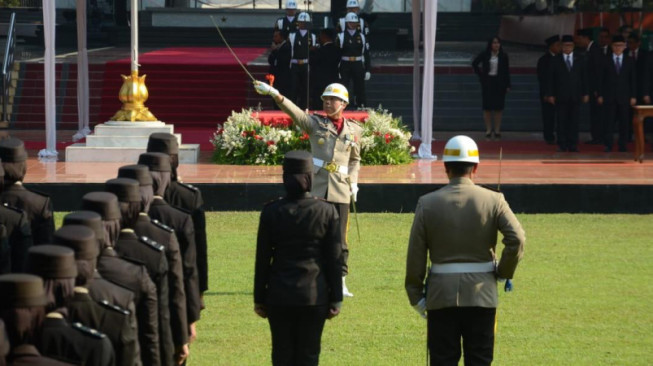 Petugas Komandan Upacara Hari Kesaktian Pancasila di Jakarta, dari Polda Jambi