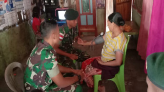 Satgas Pamtas RI-RDTL Yonif Raider 142/KJ Gelar Baksos
