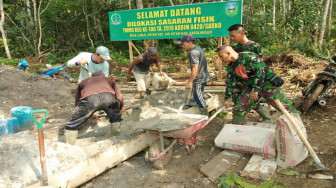 Di Titik “0” Satgas TMMD Selesaikan Jalan Rabat Beton