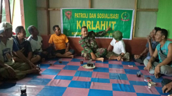 Sub Satgas Karhutla Kodim 0419/Tanjab Rutin Gelar Patroli dan Sosialisasi