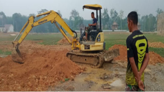 Persiapan Penutupan TMMD 106, Lapangan Bola SAD Tempat Lokasi Upacara