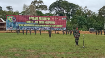 Sempat Diguyur Hujan, Upacara Gladi Penutupan TMMD 106 Tetap Berjalan