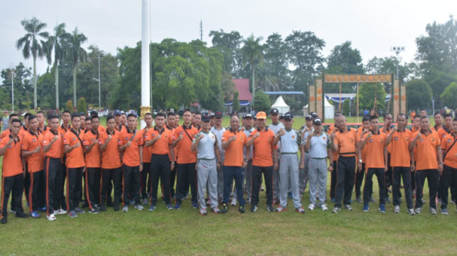 Senam Bersama Tingkatkan Sinergitas TNI-Polri dengan Pemprov Jambi