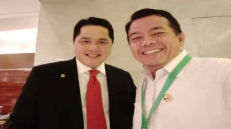 Alharis Hadiri Pelantikan HIPMI Bersama Erick Tohir