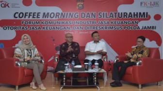 OJK Gelar Cofee Morning, Dirreskrimsus Polda Jambi jadi Narasumber