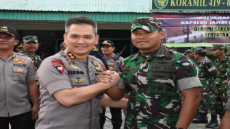 Perkuat Sinergitas TNI-POLRI, Kapolda Jambi Kunjungi Koramil Tungkal Ilir