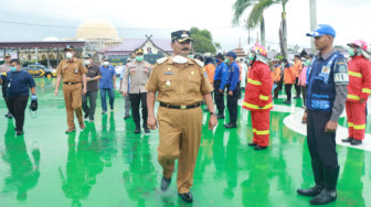 Wabup Pimpin Apel Bersama Penyemprotan Disinfektan