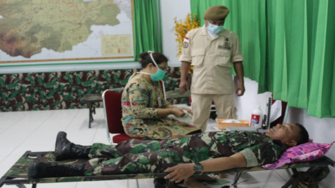 Kodim 0420/Sarko Gelar Donor Darah, Antisipasi Kekurangan Persediaan Darah di PMI