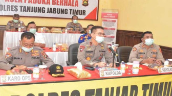Kapolda Jambi Ikuti Vicon Kabaharkam Polri Satgas Penanganan Covid-19