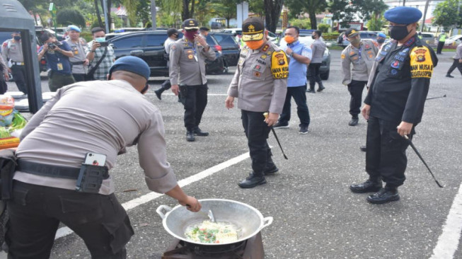 Kapolda Jambi Tinjau Dapur Umum Polres Merangin, Antisipasi Dampak Covid 19