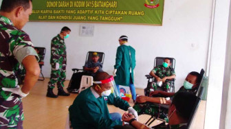 Sesuai Perintah, Kodim 0415 Batanghari Laksanakan Donor Darah