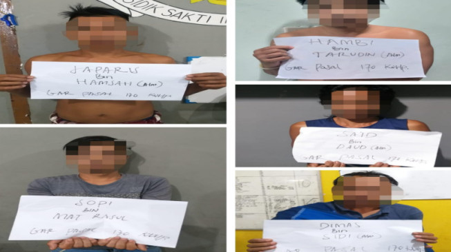 Breaking News!!! Bergerak Cepat, Polisi Tangkap Lima Pelaku Pembakar Posko Covid dan Perusak Kantor Desa