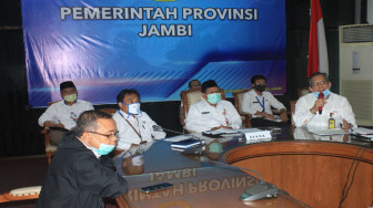 Gubernur Jambi Ikuti Rakor Protokol Tatanan Dunia Baru Hadapi Covid-19