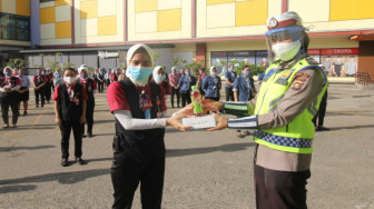 Menuju New Normal, Ditlantas Polda Jambi Gencarkan Sosialisasi Protokol Kesehatan di Mall