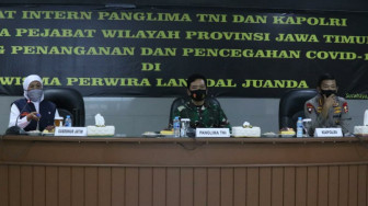 Panglima TNI dan Kapolri Pimpin Rapat Terkait Penanganan Covid-19 di Jawa Timur