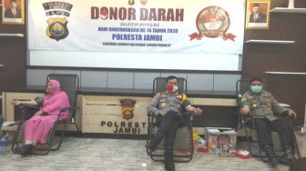 Pengurus Daerah Bhayangkari Polresta Jambi Gelar Donor Darah