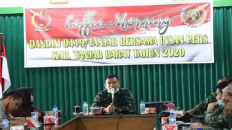 Dandim 0419/Tanjab Gelar Coffe Morning dengan Awak Media