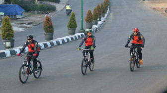 Kapolda Jambi dan Danrem 042/Gapu, Gowes Sinergitas TNI-Polri