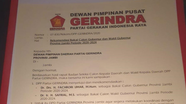 Gerindra Dukung Fachrori – Safrial, Tim Keluarga Mohon Dukungan
