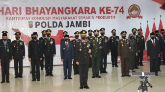 Kapolda Jambi Ikuti Upacara HUT ke-74 Bhayangkara secara Virtual