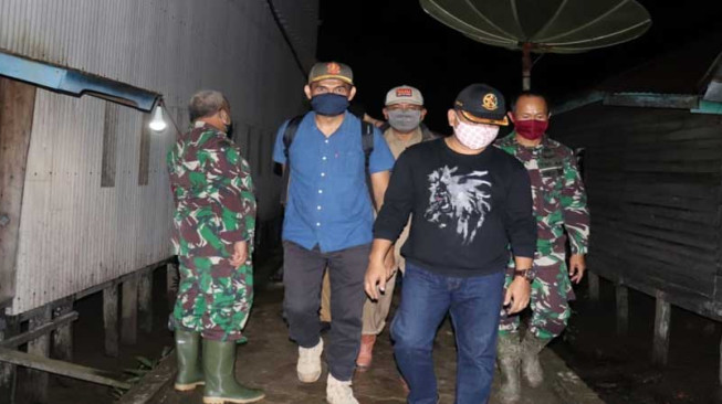 Wadansatgas TMMD Kodim Tanjab Sambut Rombongan Pemkab Tanjab Timur