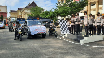 Kapolda Jambi Lepas Bantuan Sembako Memperingati HUT RI