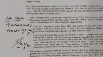 Ahmad Hanafiah : Musda X Golkar Kota Jambi Sesuai Disposisi Cek Endra