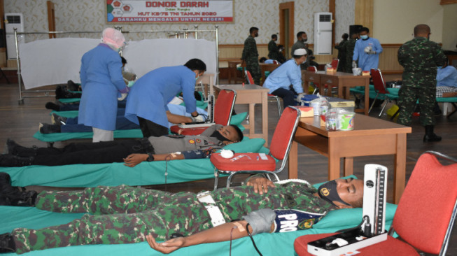 HUT ke 75 TNI, Korem 042/Gapu Jambi Gelar Donor Darah