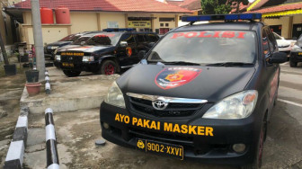 Kampanye Protokol Kesehatan, Kendaraan Dinas Polda Jambi Ditempel Stiker Ayo Pakai Masker