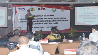 Kapolda Jambi Hadiri Pembukaan Pelatihan Bersama Peningkatan Kemampuan Aparat Penegak Hukum 2020