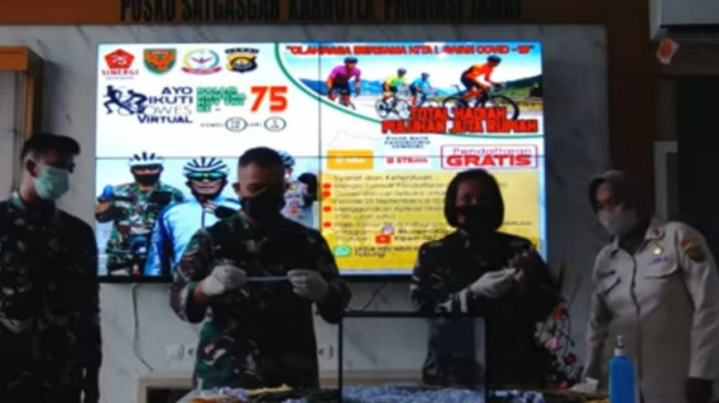 Korem 042 Gapu Umumkan Pemenang Lomba Gowes dan Run Virtual dalam Rangka HUT ke-75 TNI
