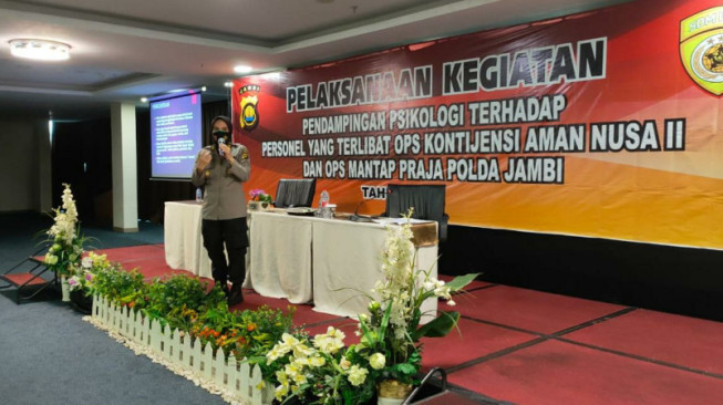 Polda Jambi Gelar Pendampingan Psikologi bagi Anggota Satgas Operasi Kontijensi
