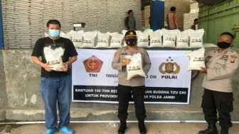 Polda Jambi Terima Bantuan dari Yayasan Budha Tzu Chi