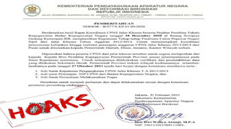 Awas, Surat Palsu Pengangkatan CPNS, Catut Nama Kem-PANRB Kembali Beredar
