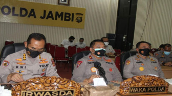 Wakapolda Jambi Ikuti Vicon Taklimat Awal Riksa BPK RI