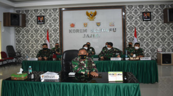Danrem 042 Vidcon Kepada Semua Jajaran Terkait Vaksinasi