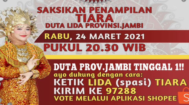 Tiara Peserta LIDA Asal Jambi Tampil Malam Nanti