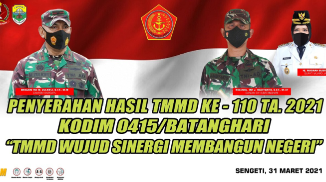 Penutupan TMMD 110 Kodim Batanghari Ditutup di Kantor Bupati Muarojambi