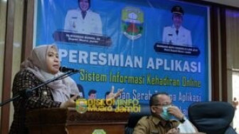 Bupati Masnah Resmikan Aplikasi Sistem Informasi Kehadiran Online