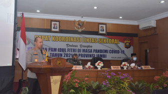 Kapolda Pimpin Rapat Forkopimda Jambi Bahas Larangan Mudik hingga THR