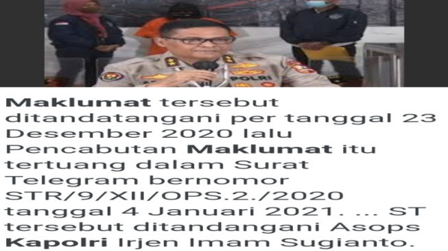 Memang Hebat Kapolri itu, Cabut ST dan Minta Maaf !!!
