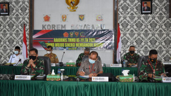Bahas Rakornis TMMD 111, Korem 042/Gapu Gelar Vicon Bersama Waaster Kasad