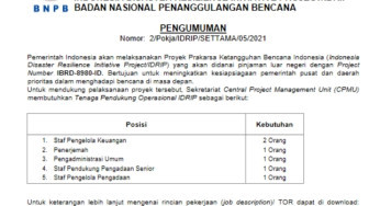 Ayo Buruan yang Masih Ngangur, BNPB Buka Lowongan Kerja...