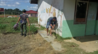 Alat Berat Turun ke Lokasi, TNI-Warga Kompak Kerja Bakti