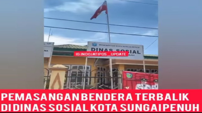 Apa-apaan Ini? Bendera Putih Merah Terpasang di Kota Sungaipenuh