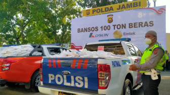 Polda Jambi Distribusikan 100 Ton Beras