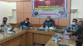 Rakornis Bersama Aster Kasad, Bupati Tebo dan Dandim Bute Paparkan Kegiatan TMMD 112