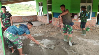 Tulus dan Ikhlas, Satgas TMMD Cor Lantai Masjid Al Muhajirin
