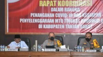 Bupati Tanjab Barat dan Kapolda Jambi Rakor Penanganan Covid-19 dan Persiapan MTQ